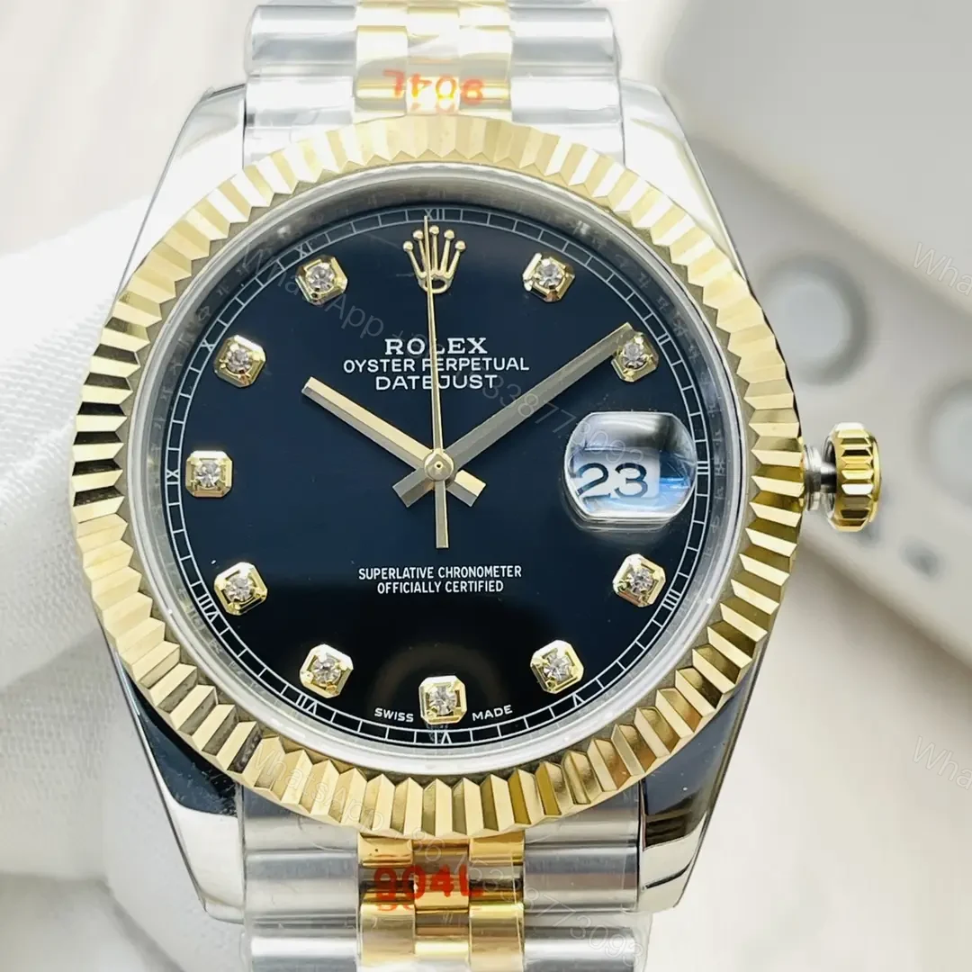 View 4 of Fake Rolex Datejust Black Jubilee Best Diamond Dial 41MM 126333-0006