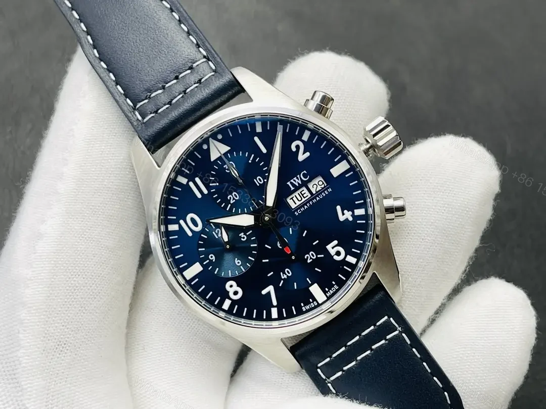 View 2 of IWC Pilot IW38810 Watch Blue Dial Leather Strap Ultimate 41MMIWC-IW38810-BLU41