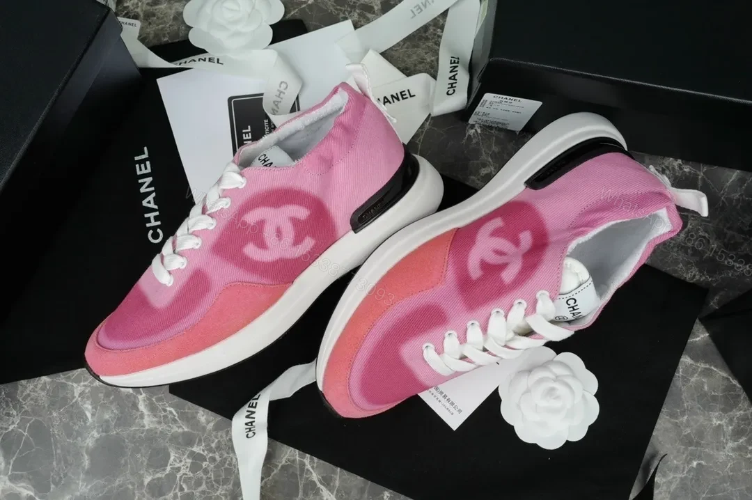 View 4 of Pink Gradient Knit Sneaker: Lux Comfort, Signature Accents