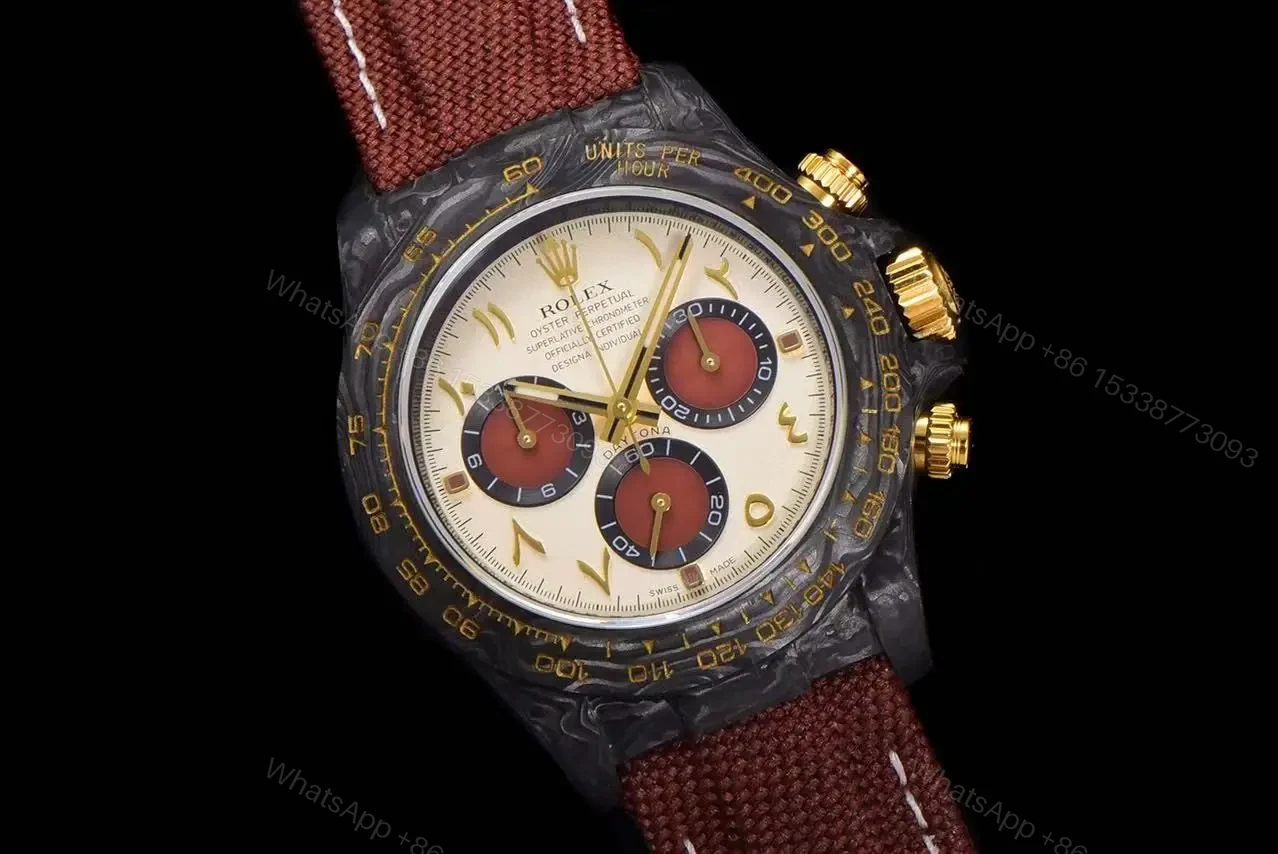 View 7 of Replica DiW Rolex Cosmograph Daytona Volcano CarboQuartz