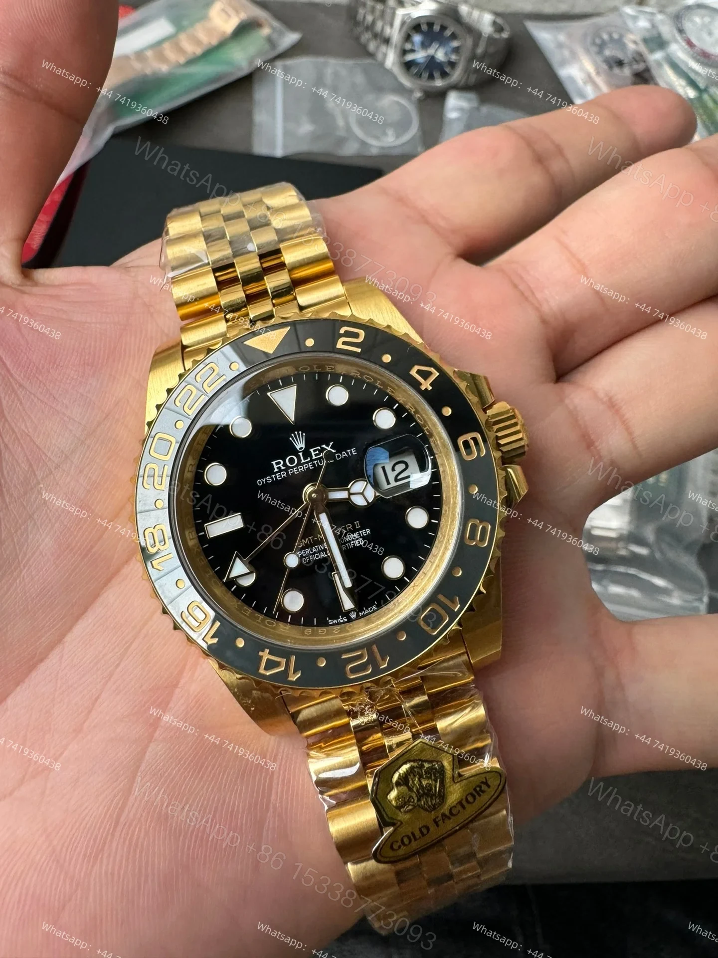 View 6 of Rolex Super Clone Watches 1:1 Gold GMT-Master II 126718GRNR Weighted Edition
