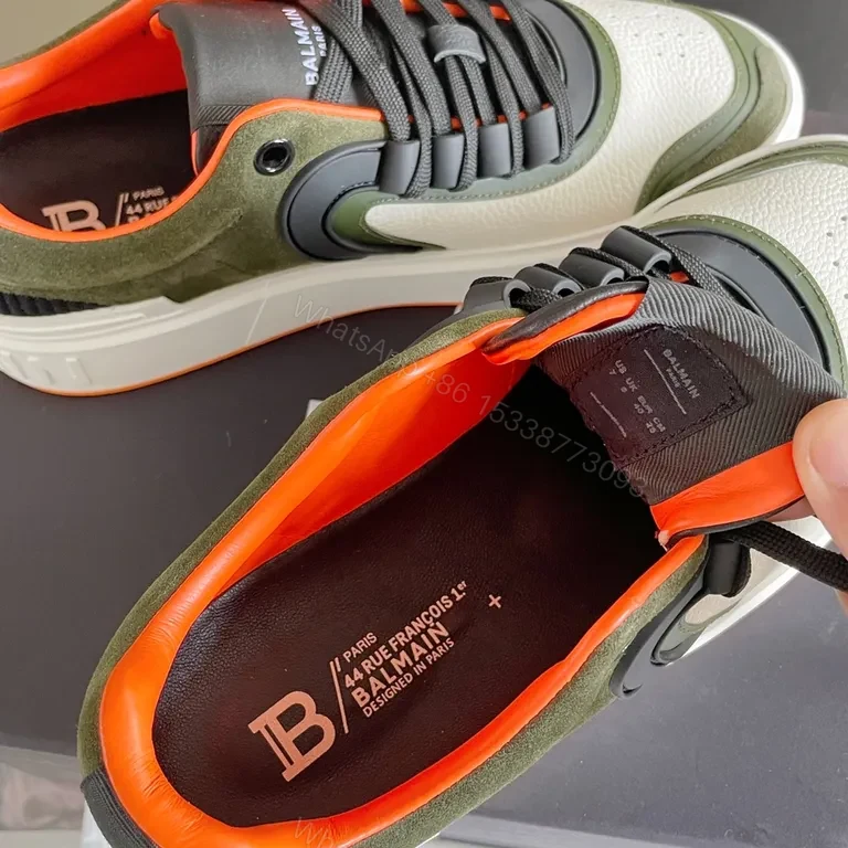 View 7 of Bold Contrast Sneaker: Olive-Accented Luxury sneakers