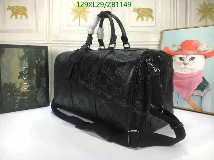 View 11 of Gucci Large Black Canvas Bag Knockoff Embossed with GG Logo VC73DZ