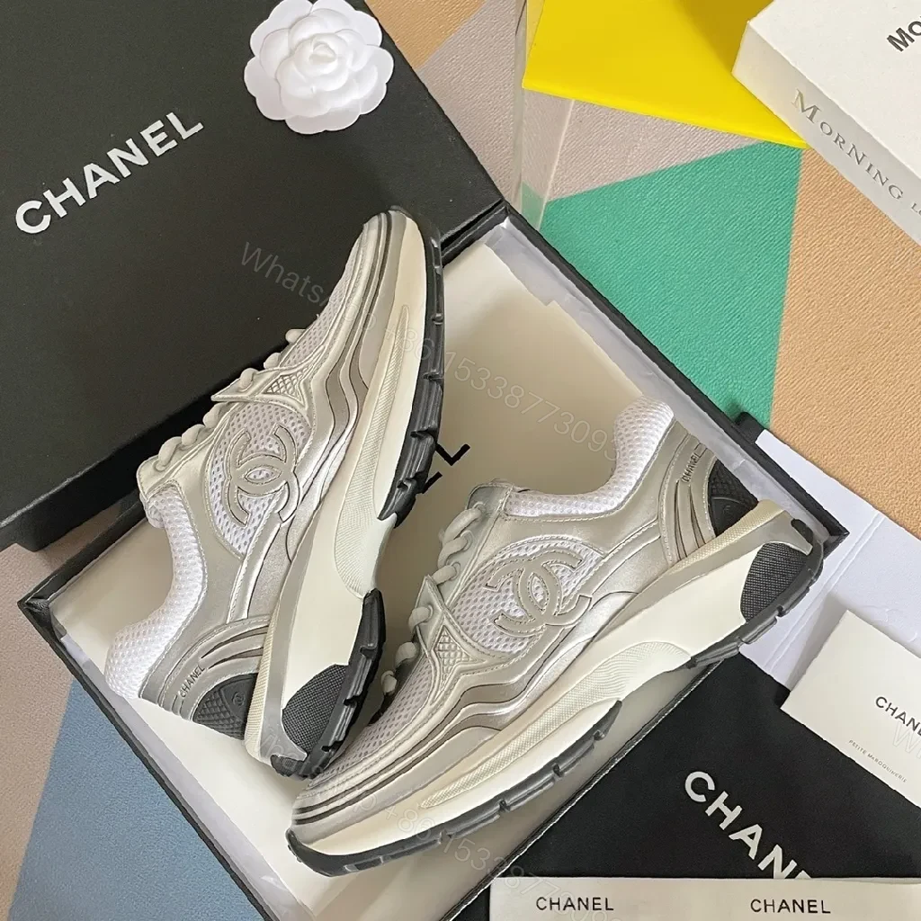 View 5 of Silver Mesh Luxe Sneakers: Breathable Everyday Comfort