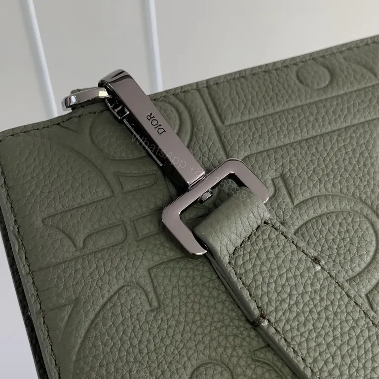 View 4 of Compact Dior-Texture Wallet: Leather, Bi-Fold, Premium Finish
