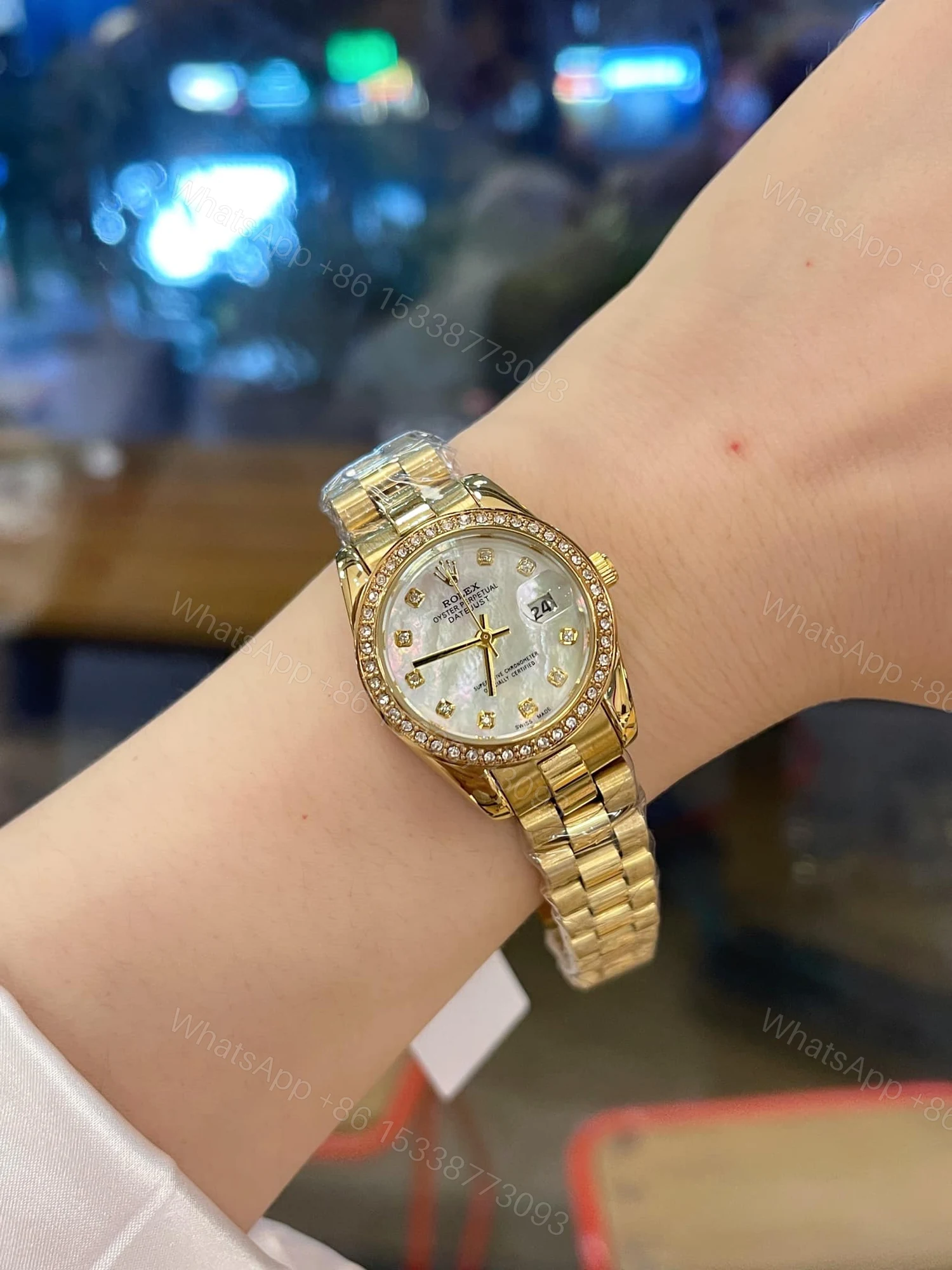 View 2 of Rolex Lady Datejust 28 Diamond Dial 18K Gold In White 28Mm