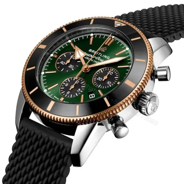 View 2 of Replica Breitling Superocean Men Automatic Green Rubber Watch UB01622A1L1S1