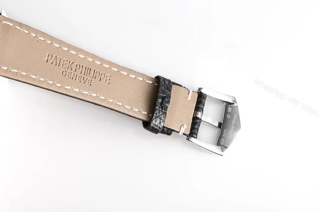View 8 of Patek Philippe 5924G White Dial Multi Function Chronograph Watch with Black Italian Leather Strap