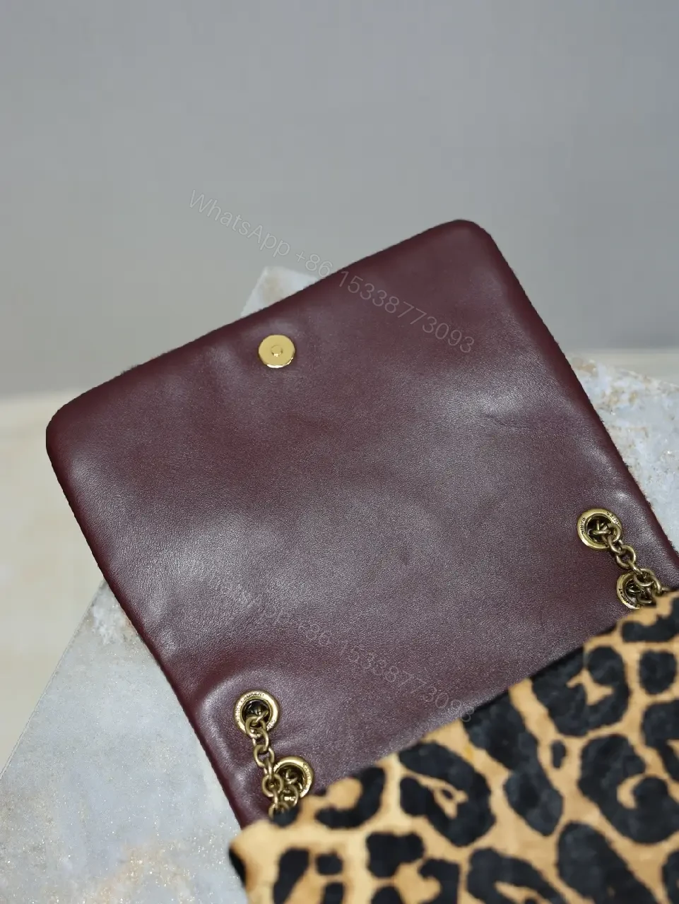 View 7 of Leopard Print Mini Bag with Gold Accent: Compact Luxury Bag