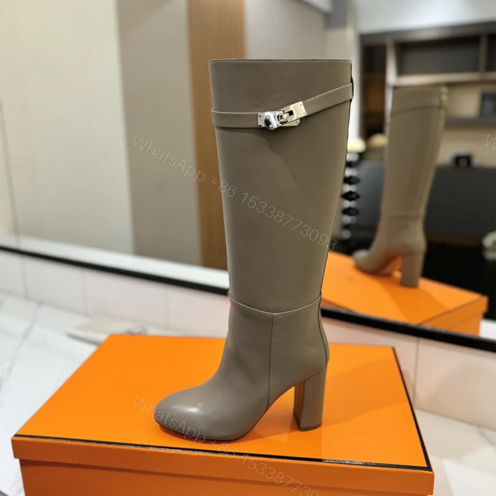 View 5 of 高仿Hermes*H192179ZE5小牛皮高筒靴沙色8.5CM免檢版