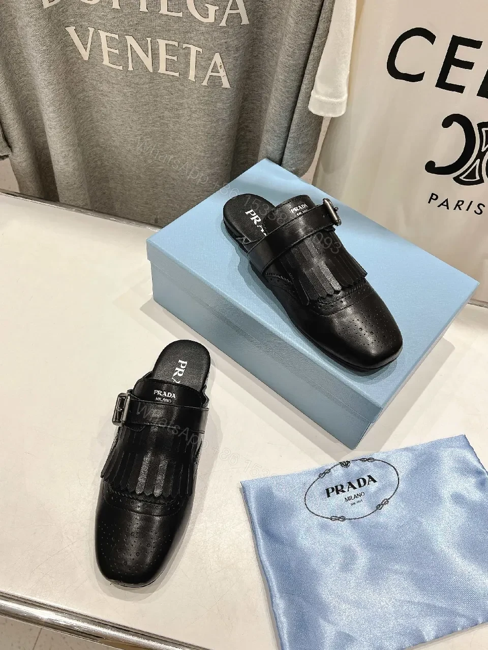 View 6 of Chic Black Leather Fringe Loafers — All-Day Comfort Advantage
