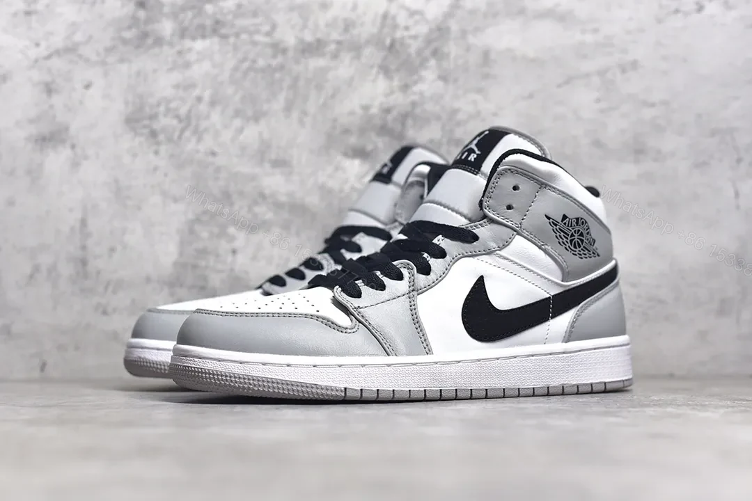 View 2 of Air Jordan 1 Mid “Light Smoke Grey” Reps
