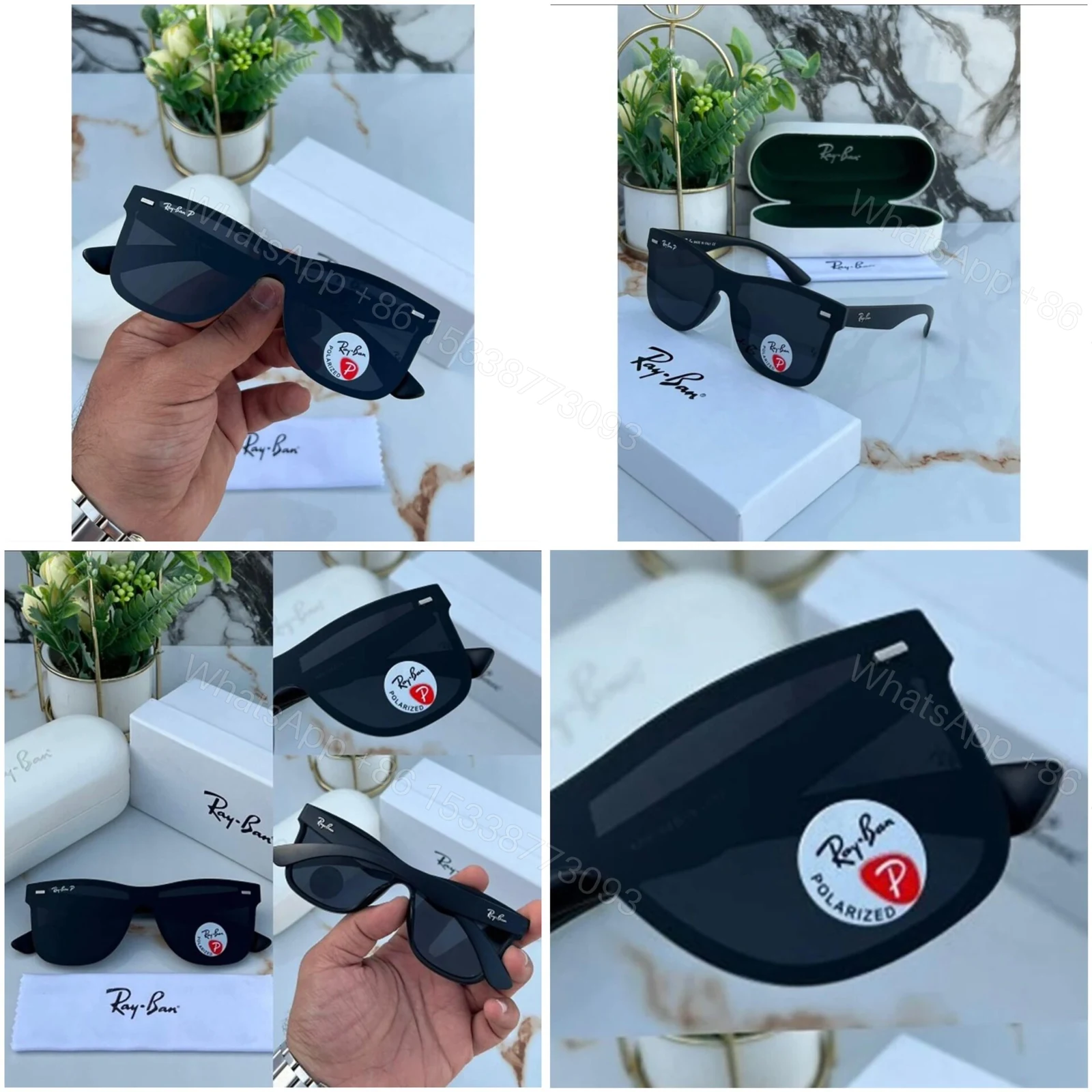 View 2 of Ray-Ban Square Black Sunglasses