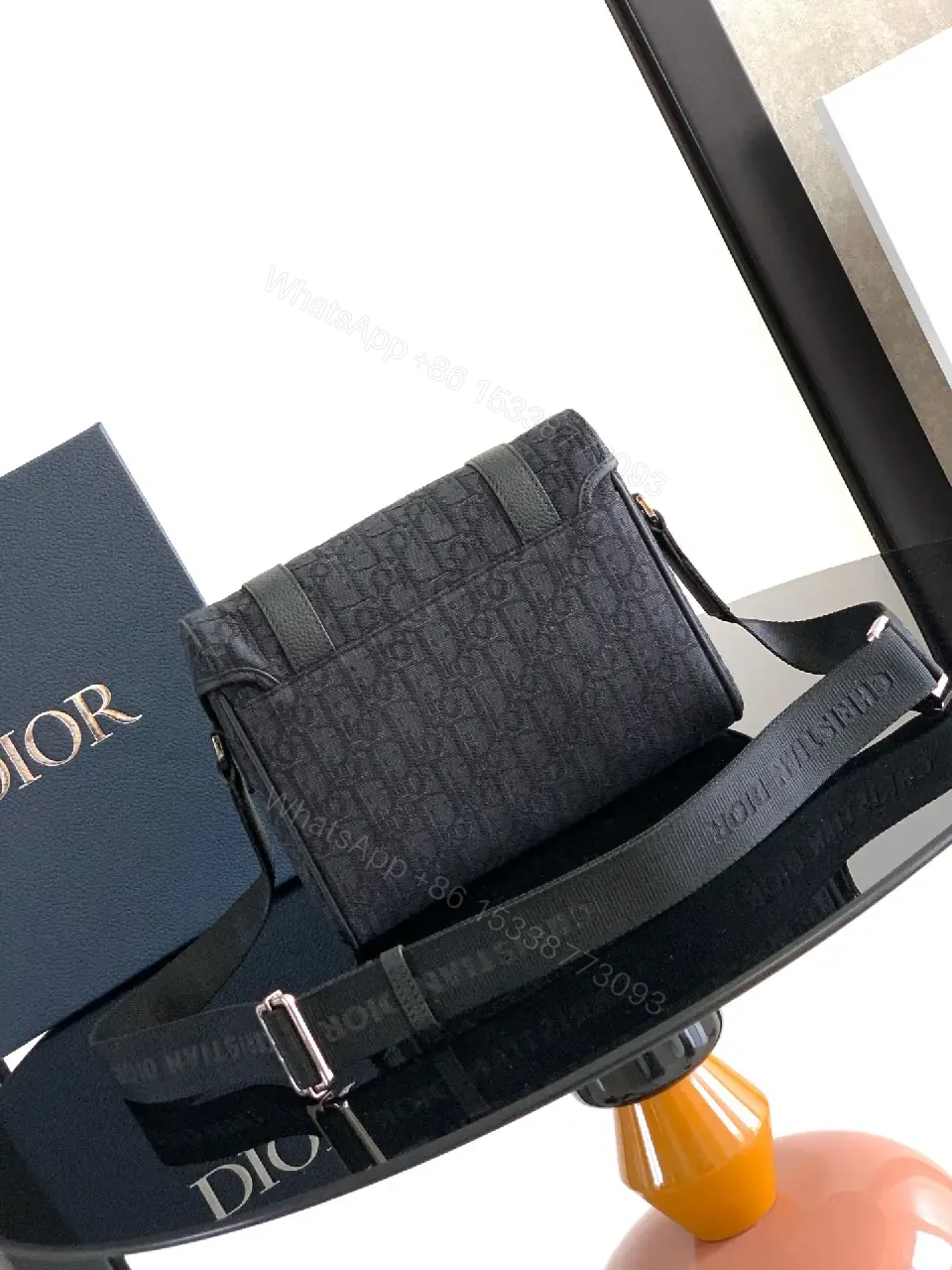 View 10 of Dark Monochrome Compact Messenger with Signature Detailing
