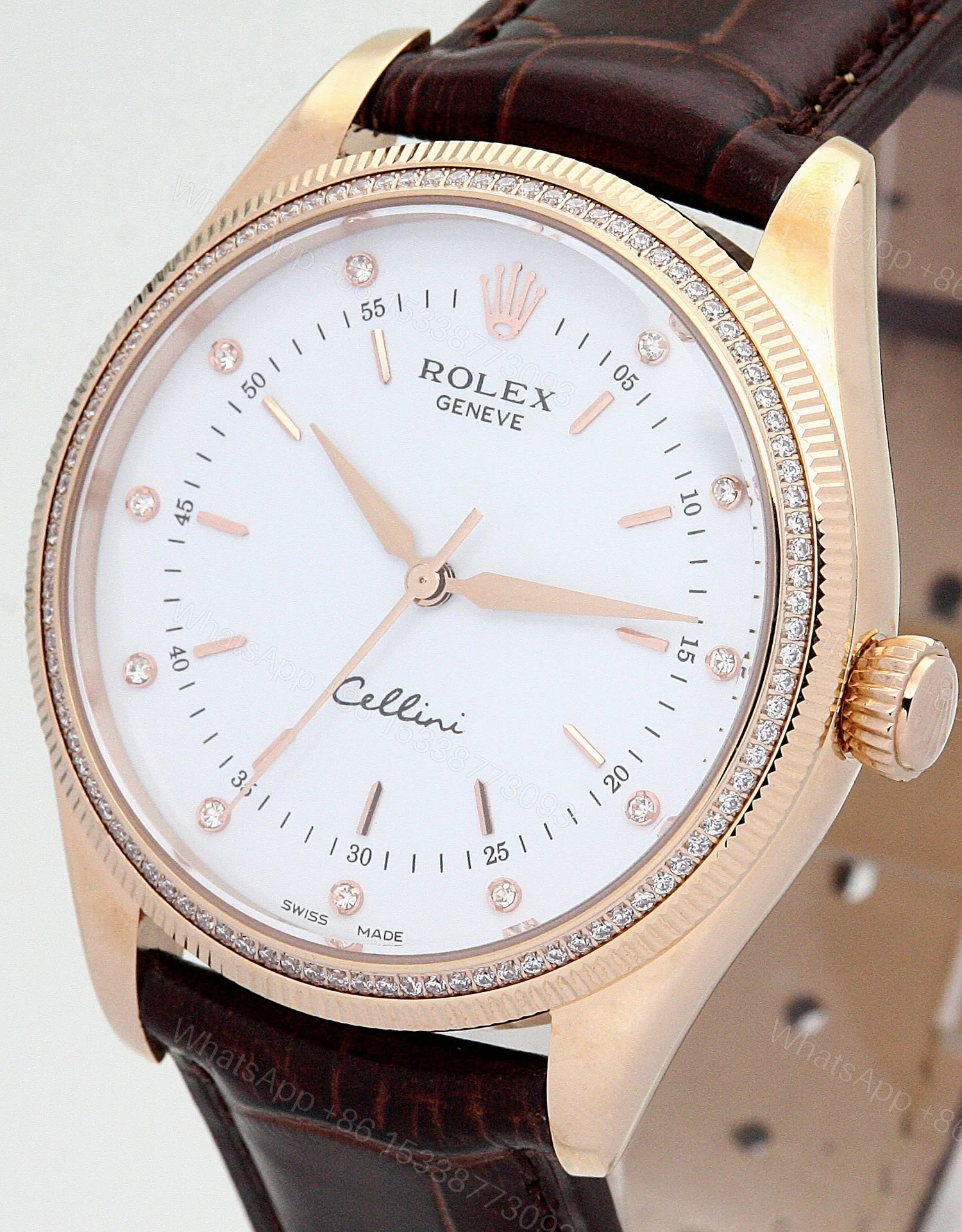 View 3 of Replica Rolex Cellini White Dial 5310 Rose Gold