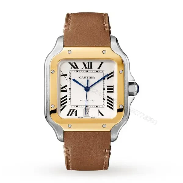 View 3 of Replica Cartier Santos de Cartier Men Automatic Silver Stainless Steel Watch W2SA0009