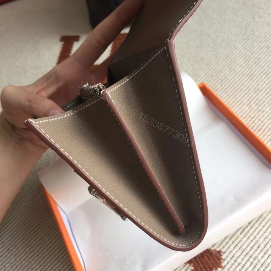 View 4 of Hermes Constance Slim Wallet Etoupe 12Cm H082060CK18