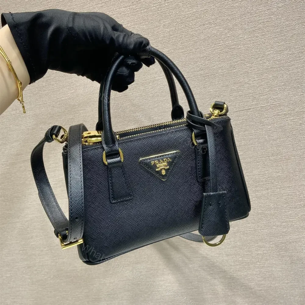 View 10 of 高仿Prada*Galleria系列1BA916紋理牛皮單肩包黑色Mini免檢版