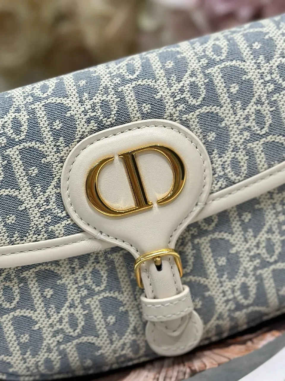 View 4 of Patterned Crossbody: Luxe Compact Elegance, Gold Hardware, Structured Flap