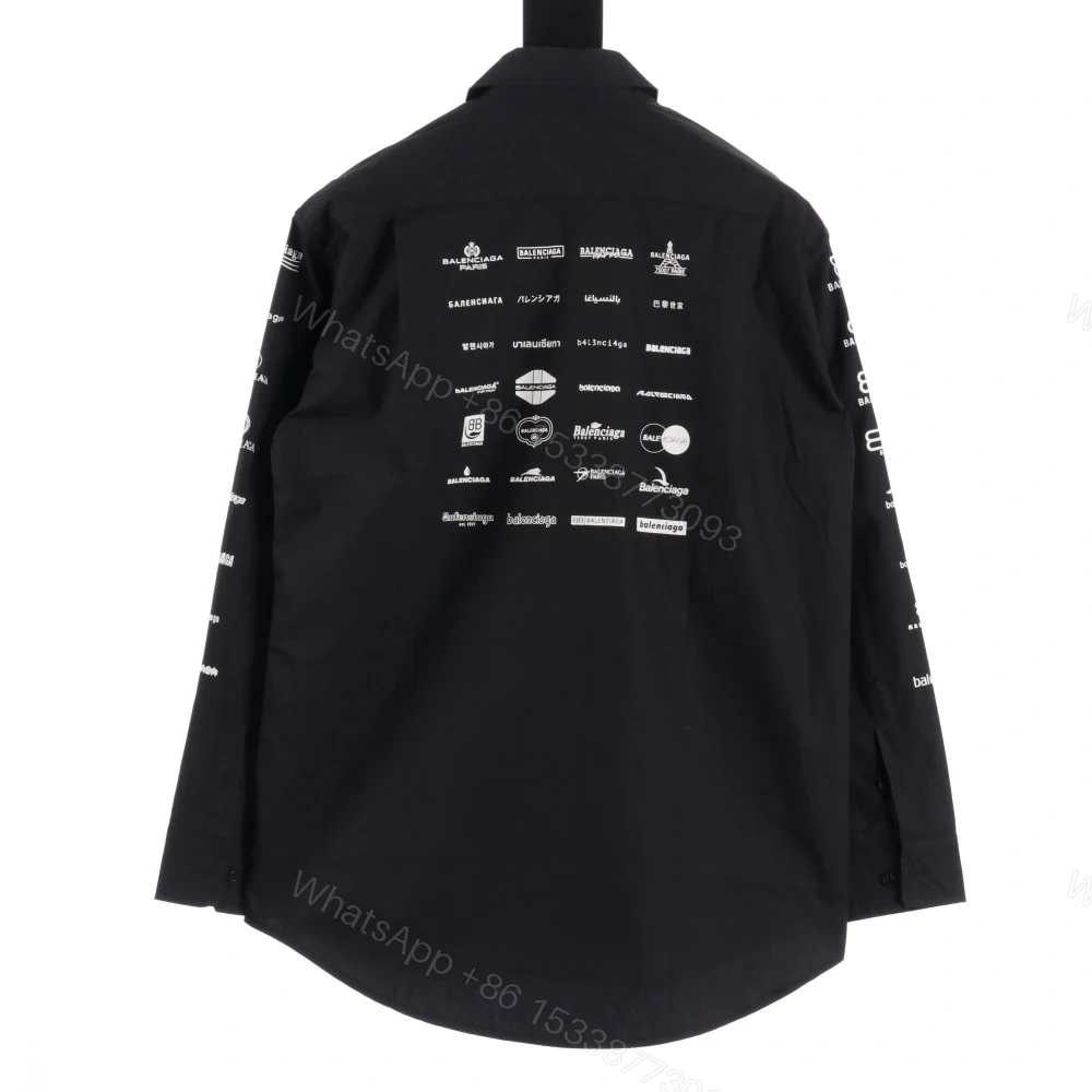 View 2 of 高仿Balenciaga*SS24系列725377歷代LOGO襯衫黑色
