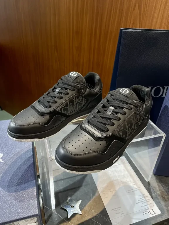 View 9 of Refined Textured High-Top Sneaker with Dior Detailing