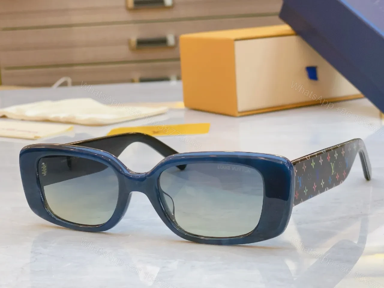 View 5 of Pink Frame Sunglasses with Multicolor Strap — Bold Luxury Sunnies