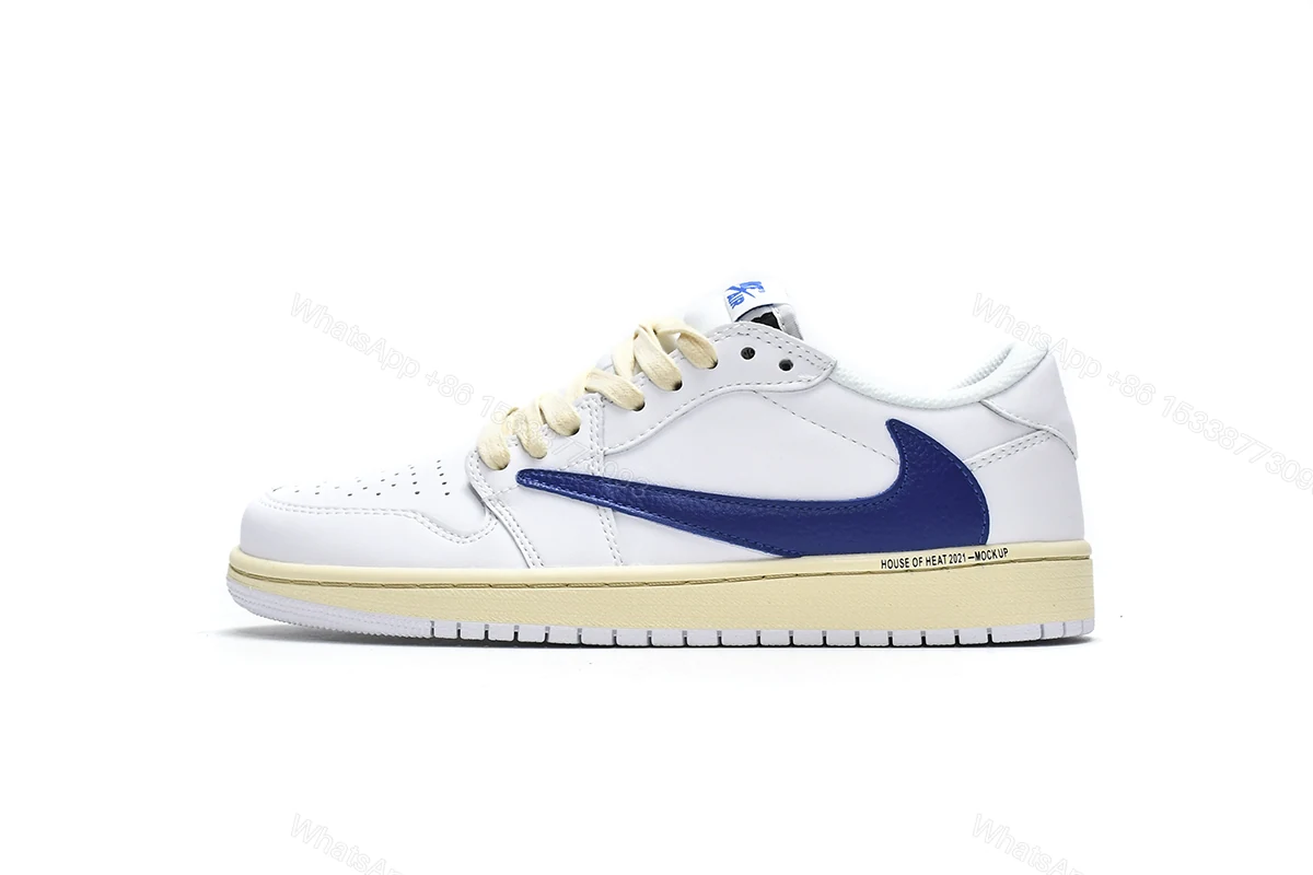 View 8 of Travis Scott x Air Jordan 1 Low White Blue DH68369-186