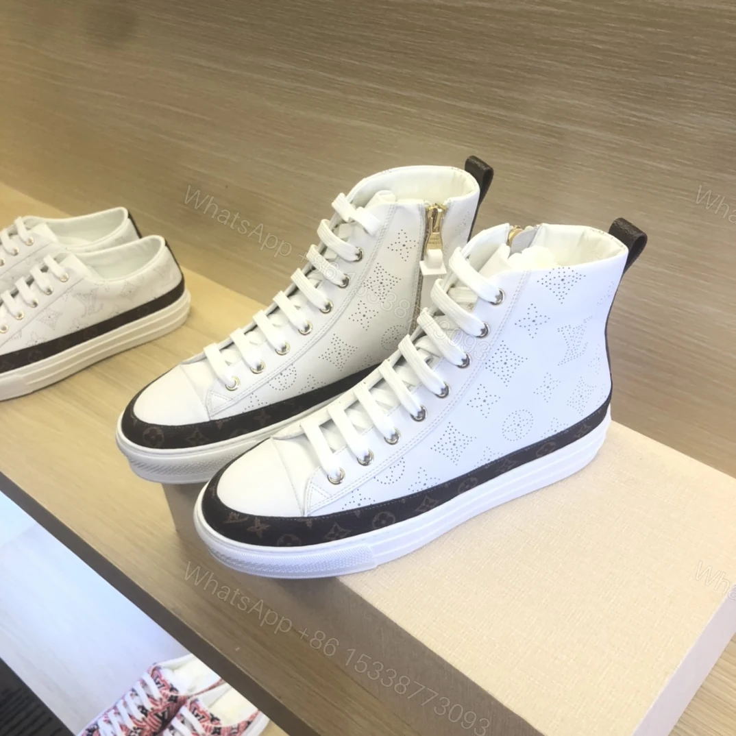 View 3 of LV White Stellar Monogram High-top Sneakers