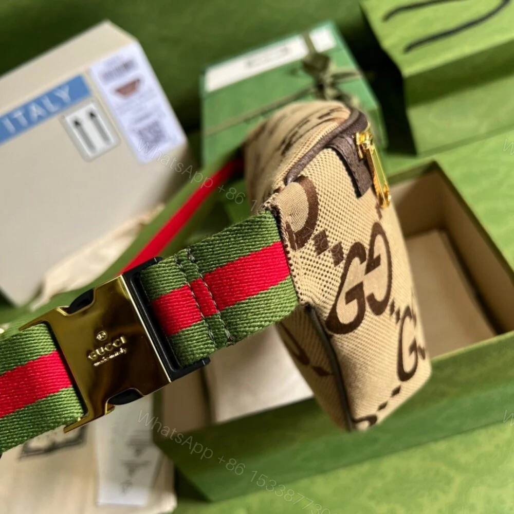 View 5 of Gucci Jumbo GG Belt Bag Camel And Ebony Jumbo GG Canvas 39cm GG 696031 UKMDG 2570