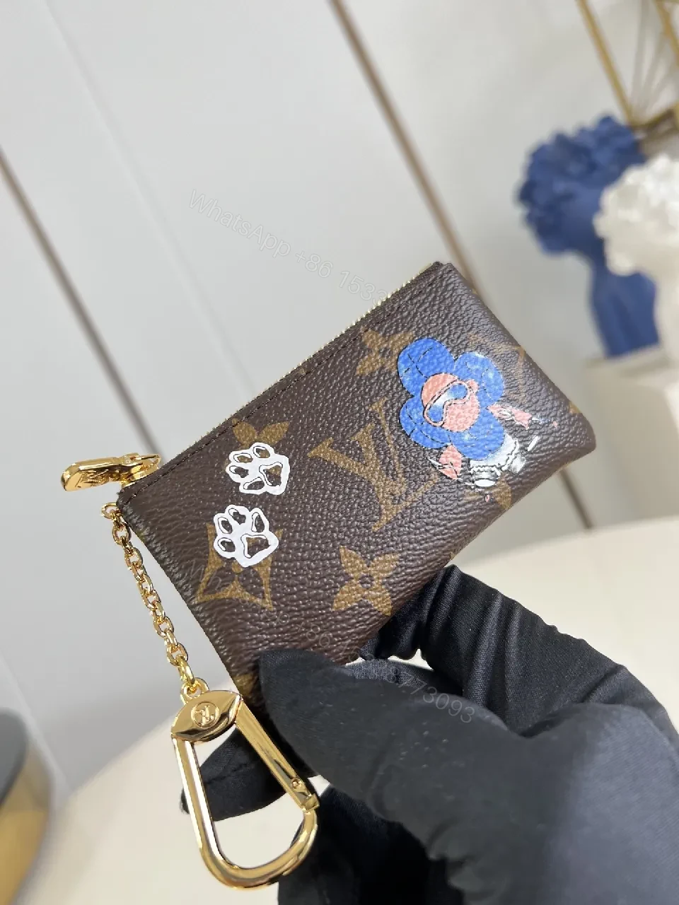 View 2 of Colorful Monogram Card Wallet: Compact Luxury with Playful Art