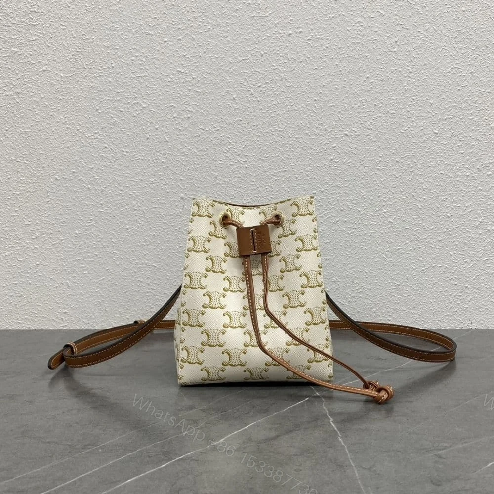 View 2 of CELINE MICRO SAILOR IN TRIOMPHE CANVAS WHITE AND TAN 17CM 10M742GCE 01TA