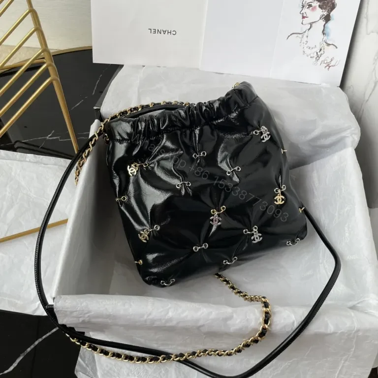 View 5 of Chanel-Inspired Quilted Mini Bag with Gold Chain