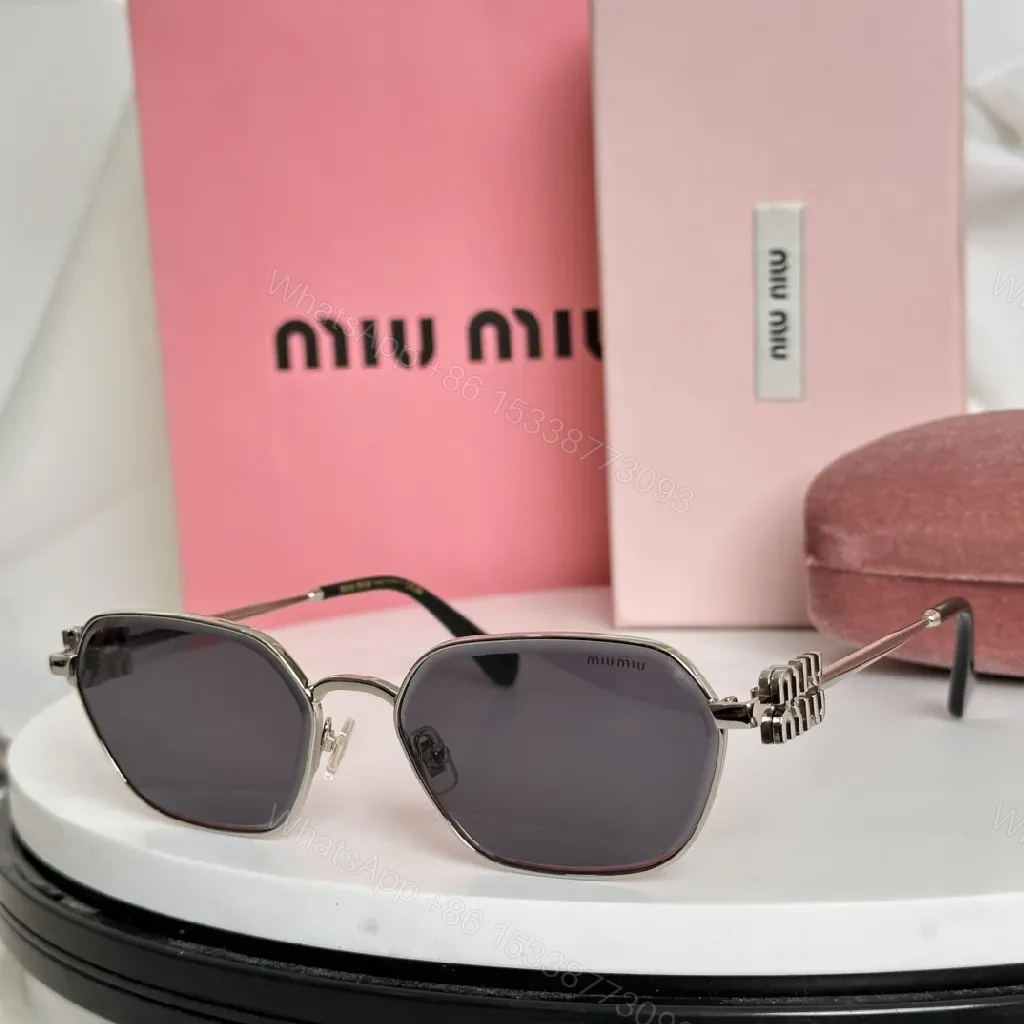 View 3 of Gold-Tone Hex Sunglasses with Cushioned Nose Pads