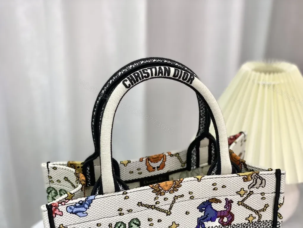 View 8 of Ivory Embroidered Canvas Tote: Luxe, Structured Shoulder Bag