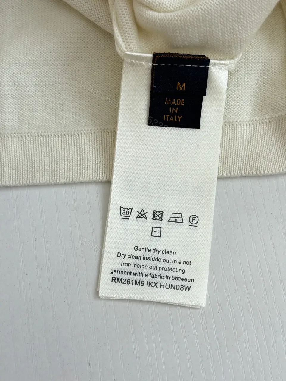 View 4 of White Cotton T-Shirt, Graphic Hand Sign, Casual Style, Louis Vuitton Accent