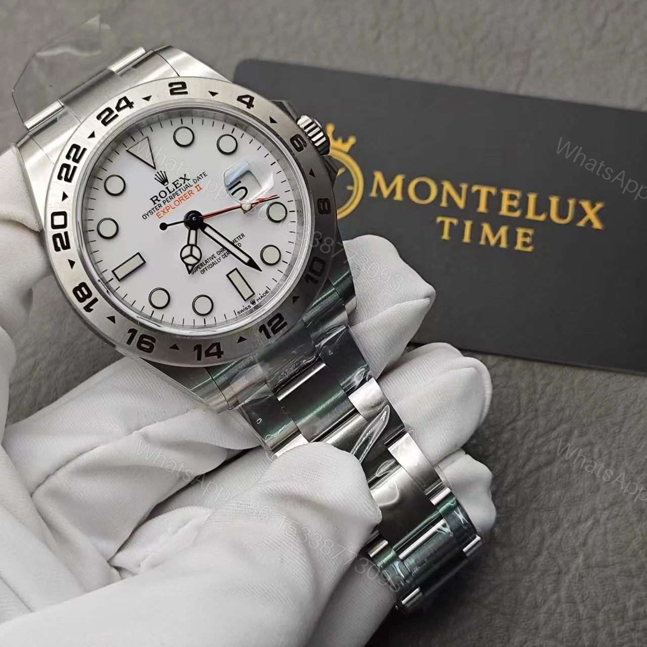 View 3 of Replica Rolex Explorer 2 White Dial