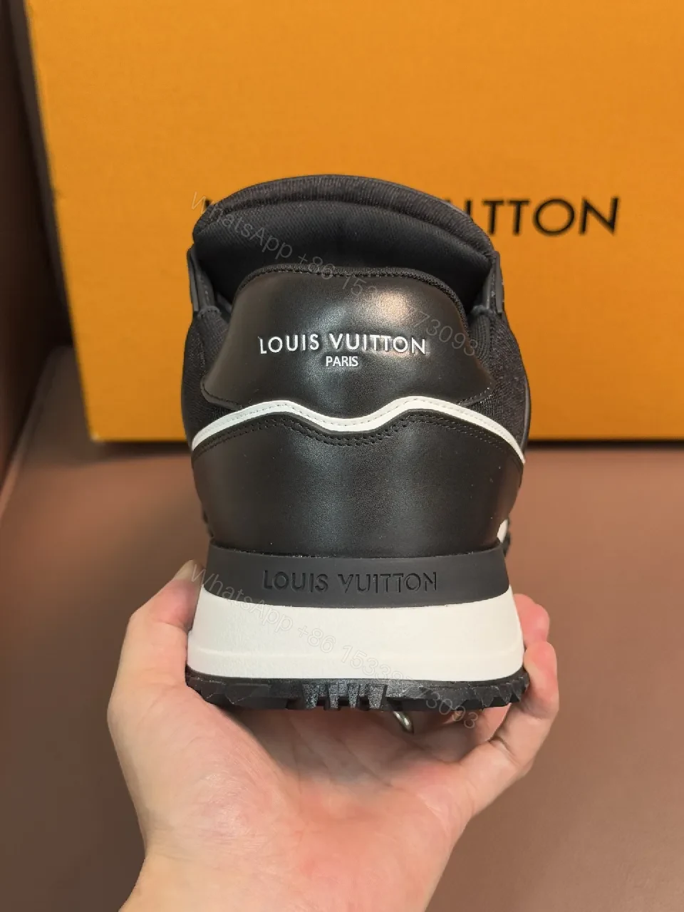 View 2 of Bold Contrast Leather Sneakers - High-Top Luxury Comfort
