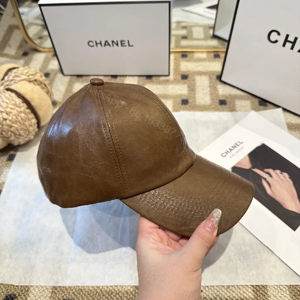 View 4 of Brown Leather Cap Everyday Luxury Cap