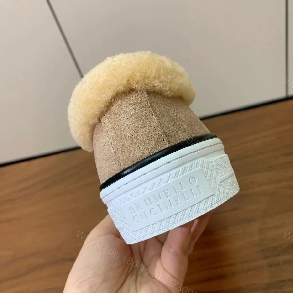 View 2 of Beige Faux-Shearling Sneaker: Luxe Chunky High-Tops