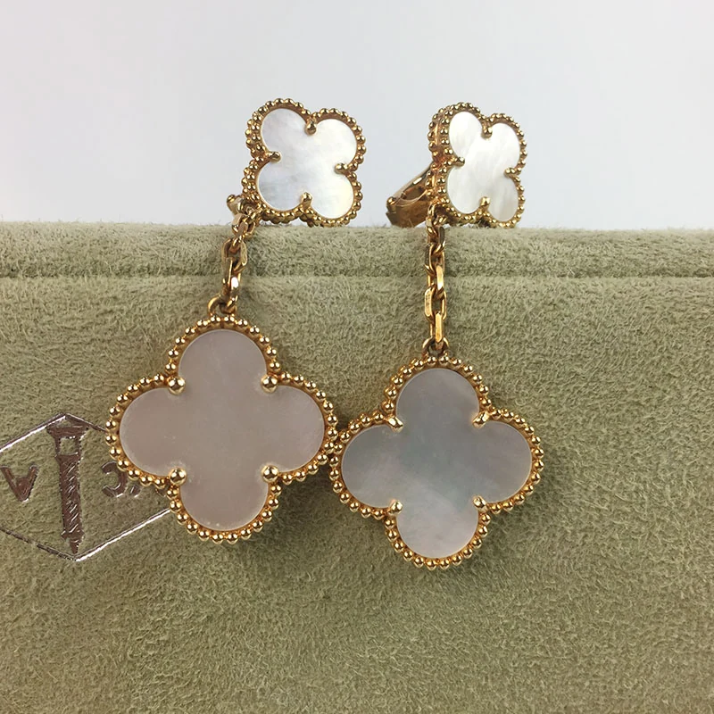 View 6 of VCA Magic Alhambra Earrings, Mother of Pearls