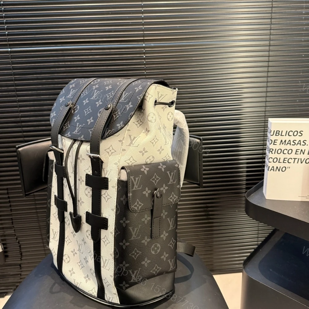 View 6 of Louis Vuitton Christopher PM Backpack Monogram Eclipse Black White 42Cm