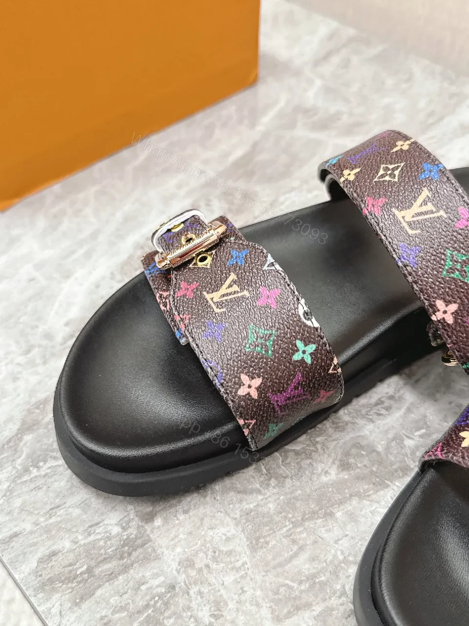 View 2 of Louis Vuitton Monogram Slide Sandals â€“ All-Day Comfort, Premium Patterned