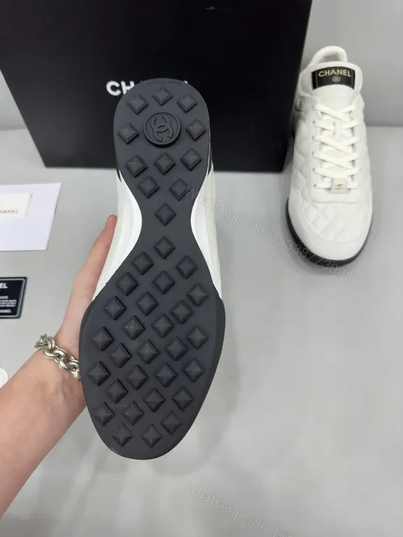 View 4 of White Quilted Chanel-Inspired Sneakers: Luxe Everyday Comfort
