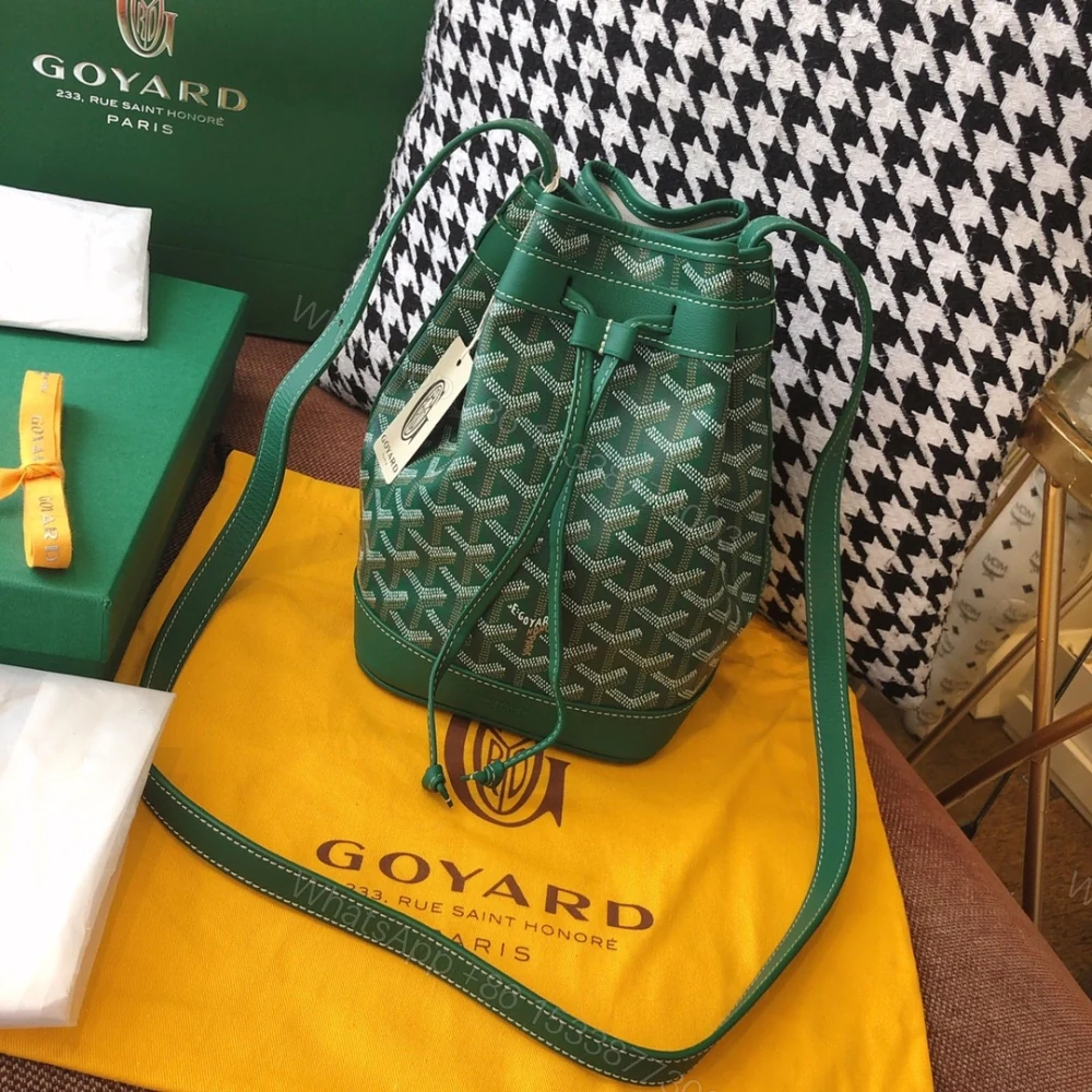View 2 of 高仿Goyard*PEFLOT4抽繩水桶包綠色免檢版