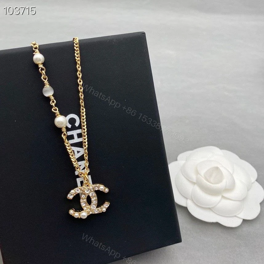 Chanel Vintage Rhinestone Classic Cc Necklace — view 1