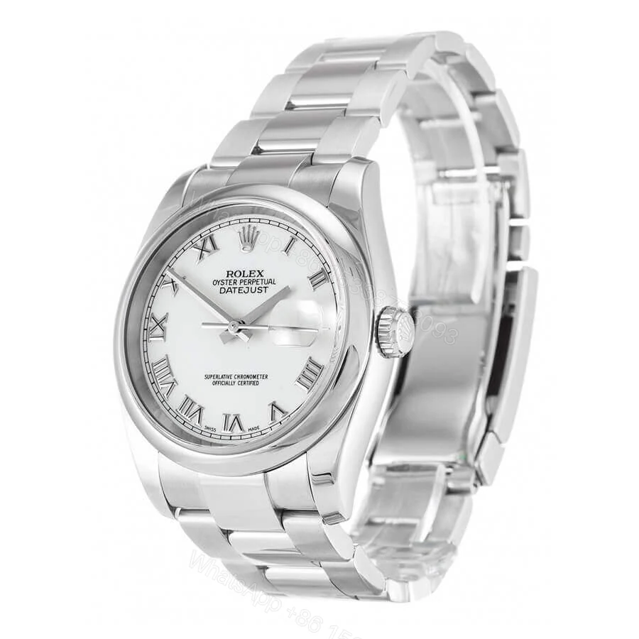 View 2 of Rolex Datejust 116200 Super Clone : Steel Smooth Bezel White Dial 36mm