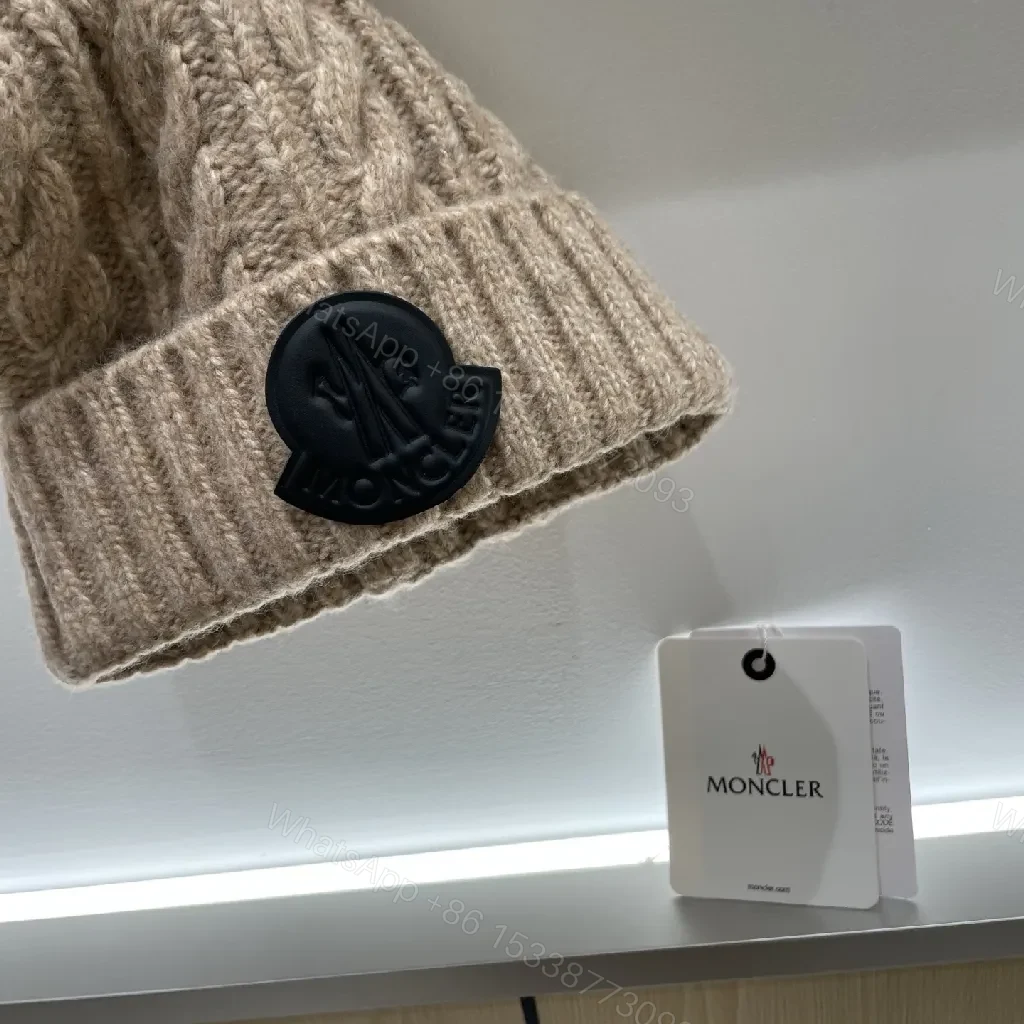 View 7 of Beige Cable Knit Beanie with Signature Patch Essential Warmth