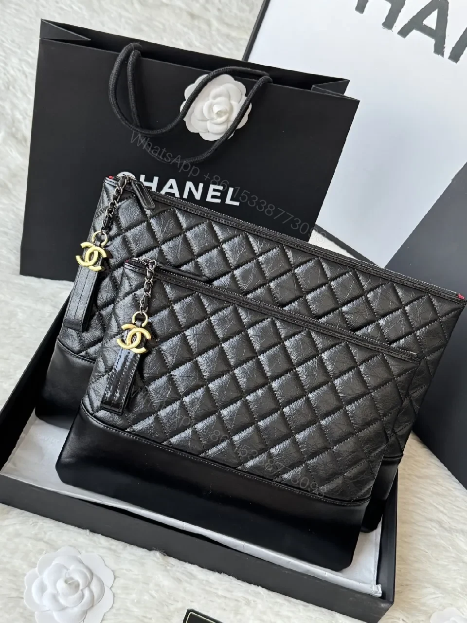 View 3 of Black Leather Quilted Crossbody: Luxe Texture, Practical Chic