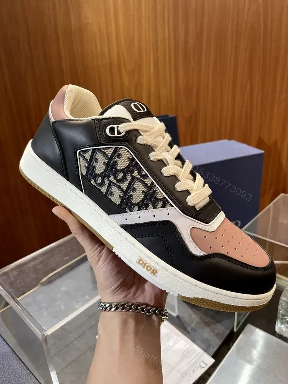 View 2 of Refined Dior-Inspired High-Top Sneakers with Monogram Detailing