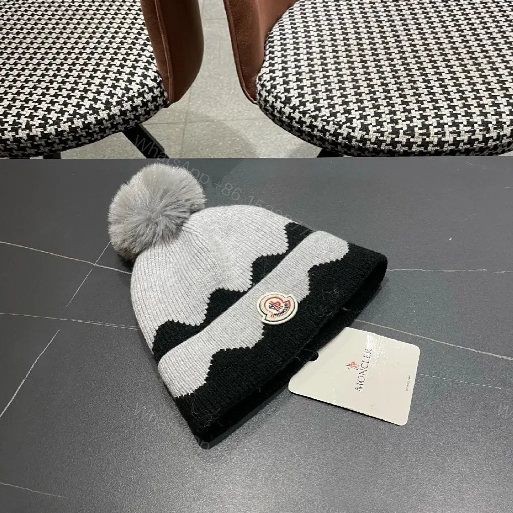 View 10 of Chic Patterned Beanie with Pom: Premium Knit Warmer